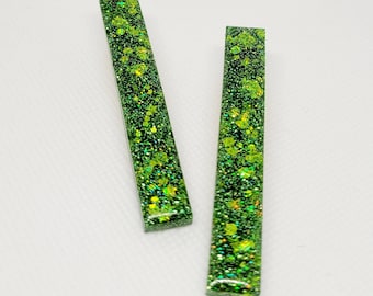 Green Peridot Hairclips Slide Glitter Clip Barrette Hair Accessories