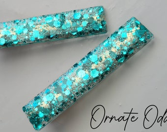 Blue Turquoise Hair Clips Chunky Glitter Clip Barrette Barrettes Hairclip Mermaid Hair Accessories Festival