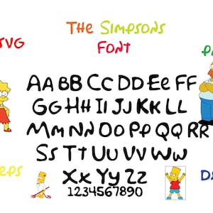 Simpson letters svg, Simpson clipart, Simpson svg bundle, Simpson font svg, Simpson Alphabet, Simpson png