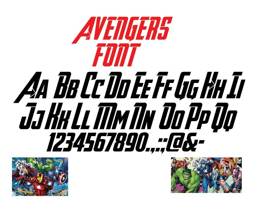 Avengers Font Alphabet Letters Svg Png Ttf Number Letter | Etsy