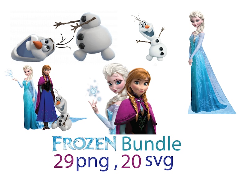 frozen svg bundle elsa png frozen clipart ana elsa svg olaf png clip art art collectibles