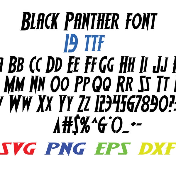 Black Panther font svg, Black Panther Alphabet svg, Black Pather Letters svg