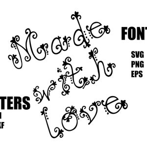 letras swirly svg, eu te amo fonte svg, alfabeto swirly svg, eu te amo fonte cricut