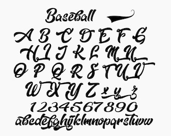 BASEBALL FONT SVG, Baseball alphabet svg, baseball letters svg