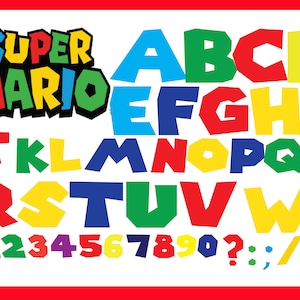 SUPER MARIO FONT Svg, Super mario alphabet svg, Super mario letters and numerb, super mario cricut, super mario