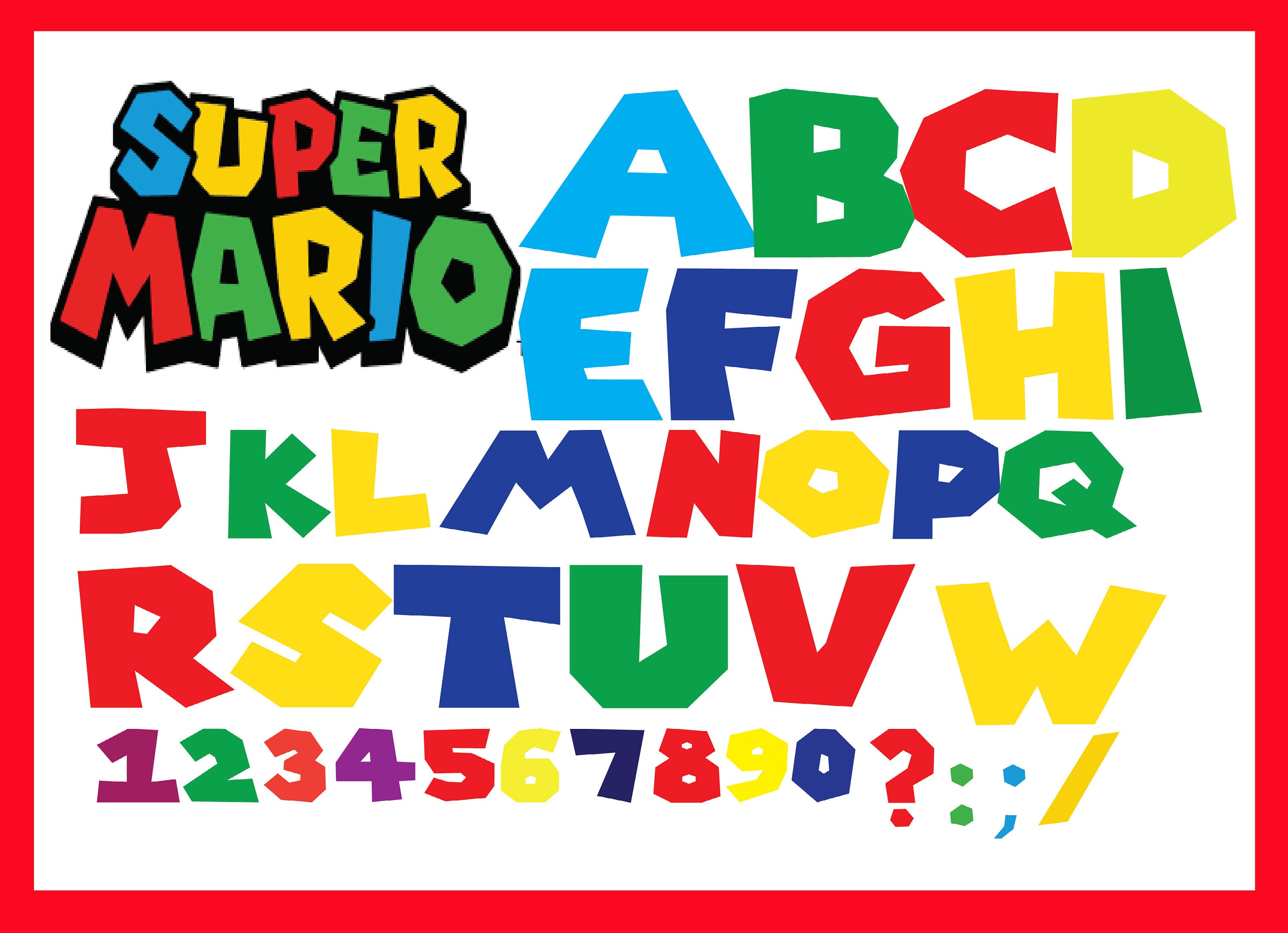Super Mario Letter Template