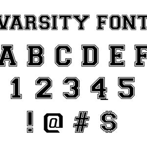 VARSITY FONT SVG, Varsity Alphabet svg, college varsity letters svg, sport font svg