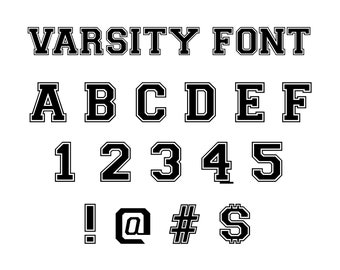 VARSITY SCHRIFT SVG, Varsity Alphabet svg, College Varsity Buchstaben svg, Sport Schriftart svg