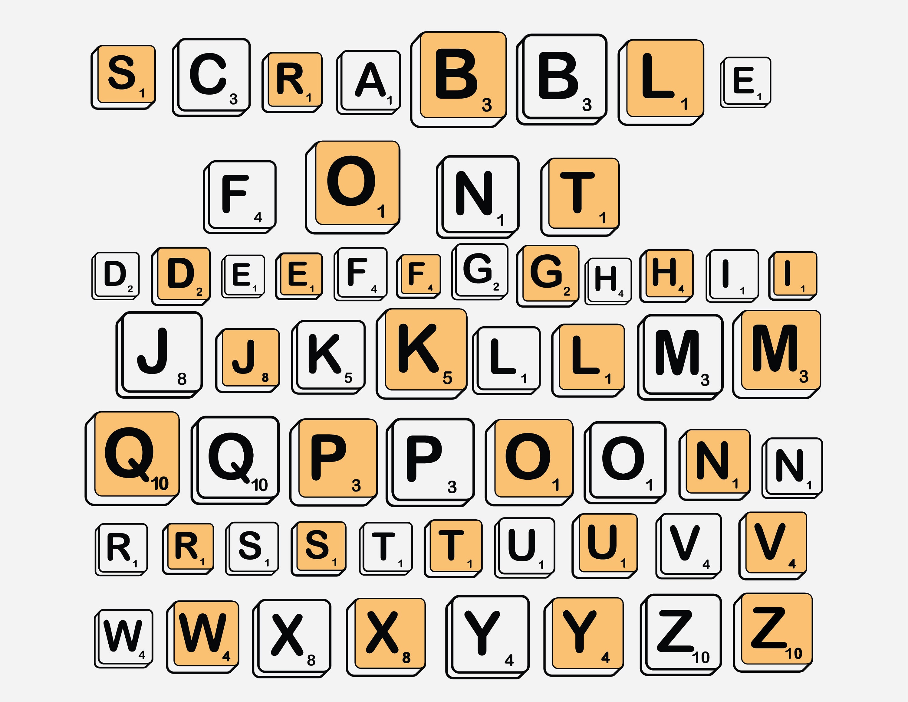 Scrabble Letters Svg Scrabble Alphabet Svg Scrabble Font Etsy