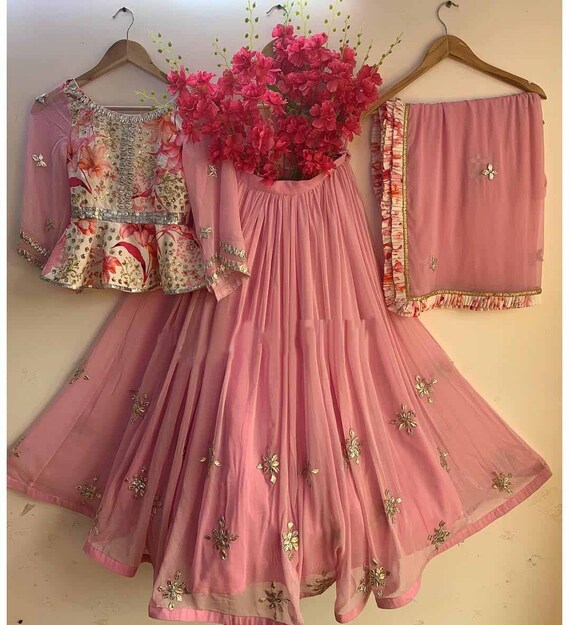 Designer Heavy Georgette Lehenga Choli With Embroidery Work | Etsy