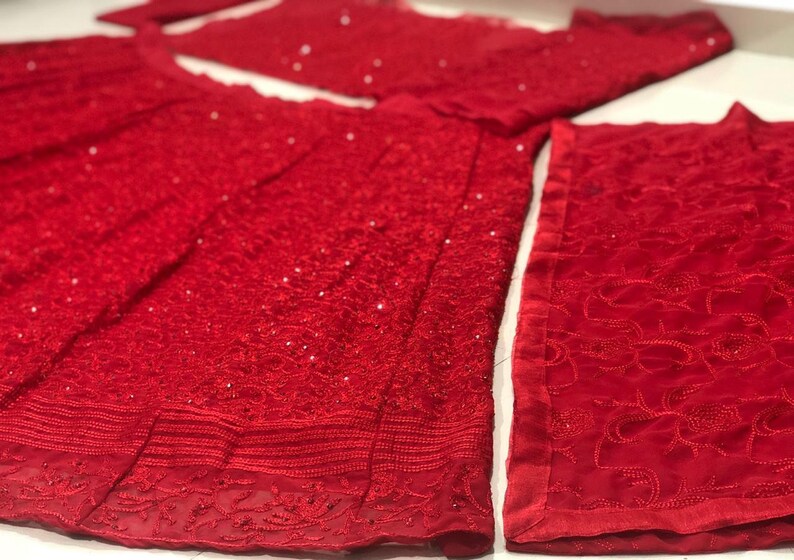 Beautiful Georgette Lehenga Choli-heavy Chain Stitched Embroidery And Stone Work-heavy Georgette Dupatta-for Women