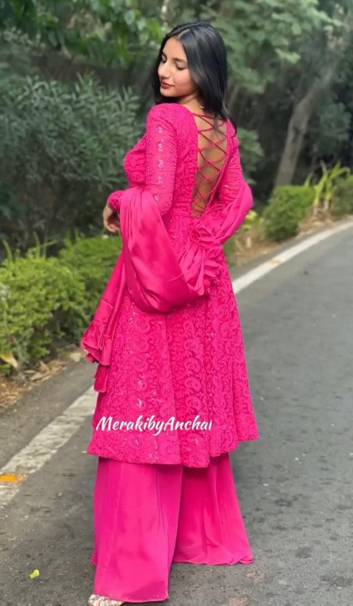 Designer Georgette Kurta Plazo With Embroidery And Sequence | Etsy