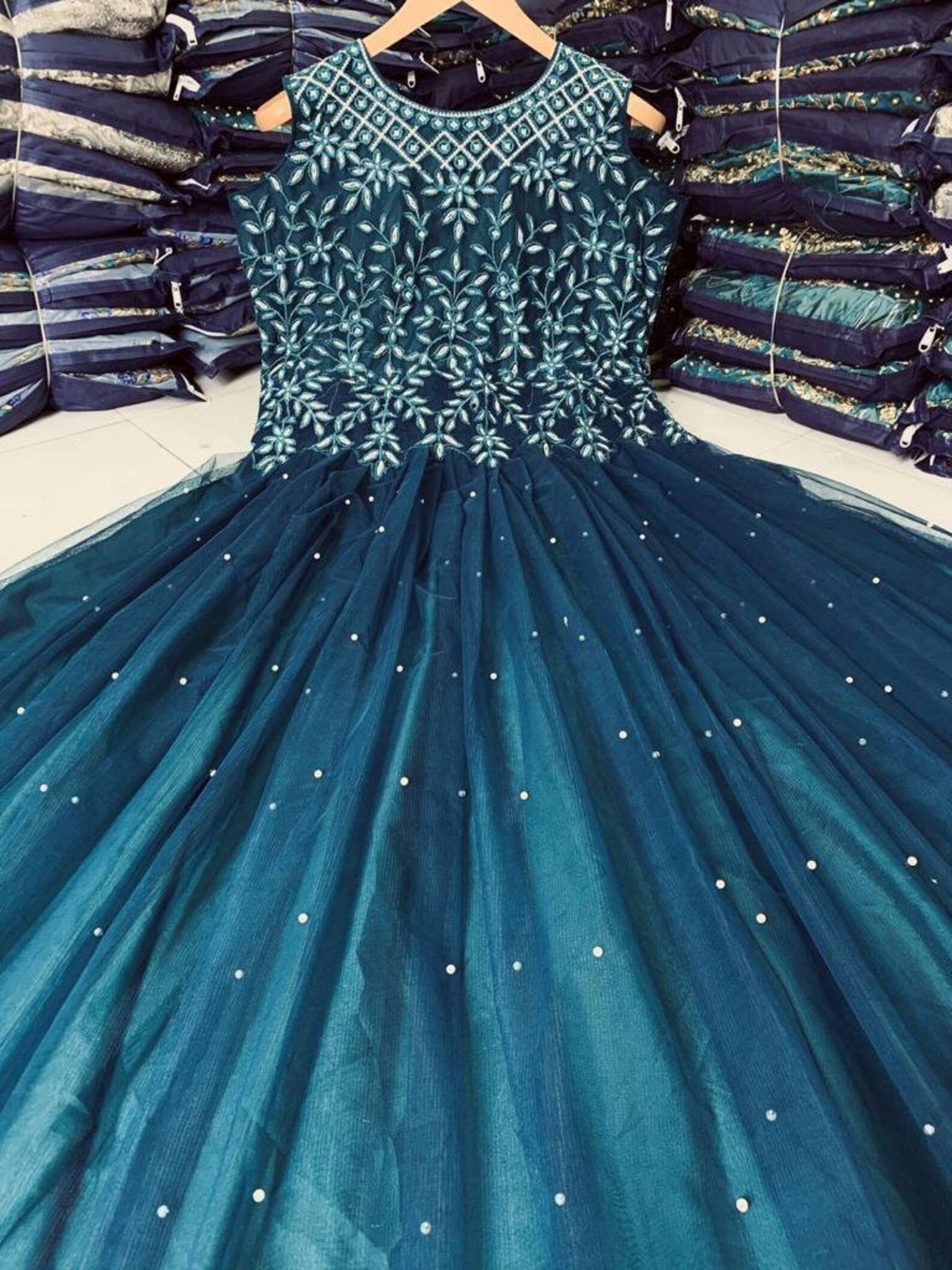 net butterfly gown