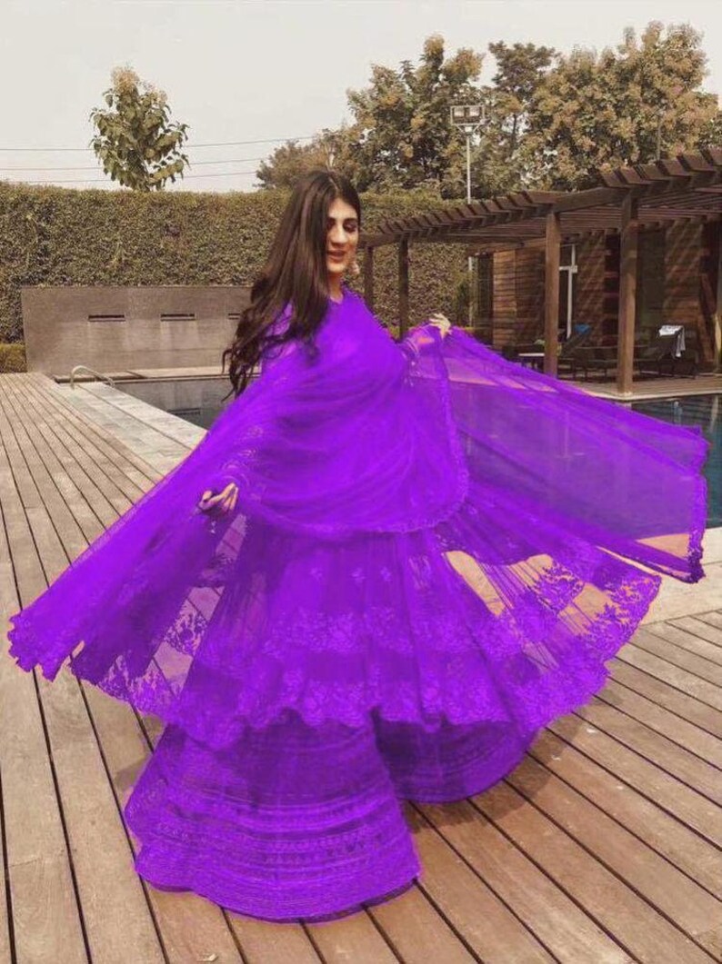 Women Heavy Net Kurta Palazzo With Chine Stitched Work And Heavy Net Dupatta For This Beautiful Wear
