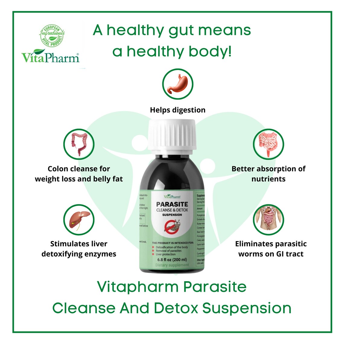 Parasite Worm Cleanse Detox Suspension Natural Liver Cleanse Colon Cleanser & Liquid Detox for