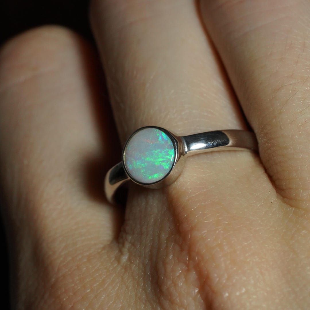 Australian Opal Ring | Sterling Silver | Size 9 - Etsy
