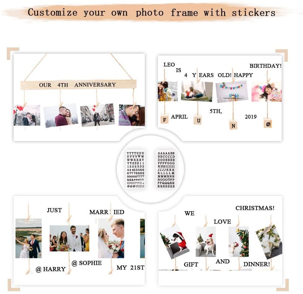 Set of 2 Hanging Photo Display With 40 Clips Photo Display Etsy UK