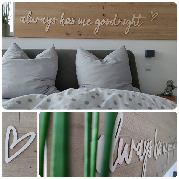 Always kiss me goodnight | Lettering bedroom decoration