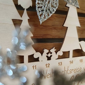 Personalisierter Adventskalender für Kinder aus Holz mit Säckchen von 1-24 zdjęcie 3