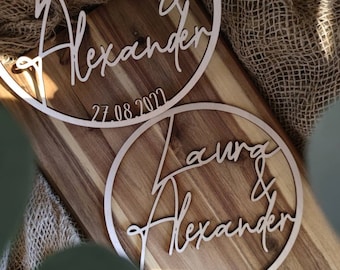 Wedding gift | Wooden sign personalized with two names and date