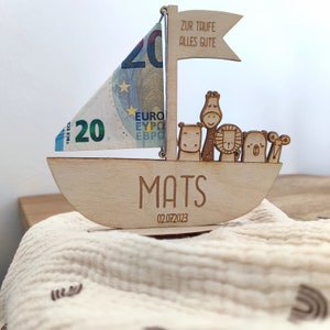 Gift of money for a birth or baptism | Noah's Ark personalized