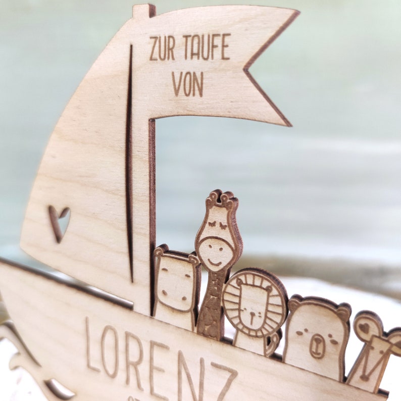 Cake Topper zur Taufe, Caketopper personalisiert Taufe, Tischdeko Taufe, Kuchendeko Taufe Bild 3