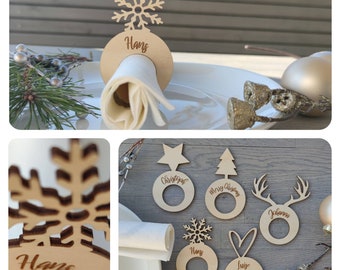 Napkin ring personalized Christmas | Napkin holder