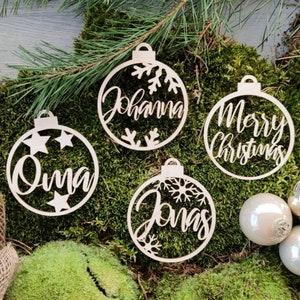 Personalized Christmas Bauble Wood | Christmas ornament | Christmas present | Christmas tree ornaments