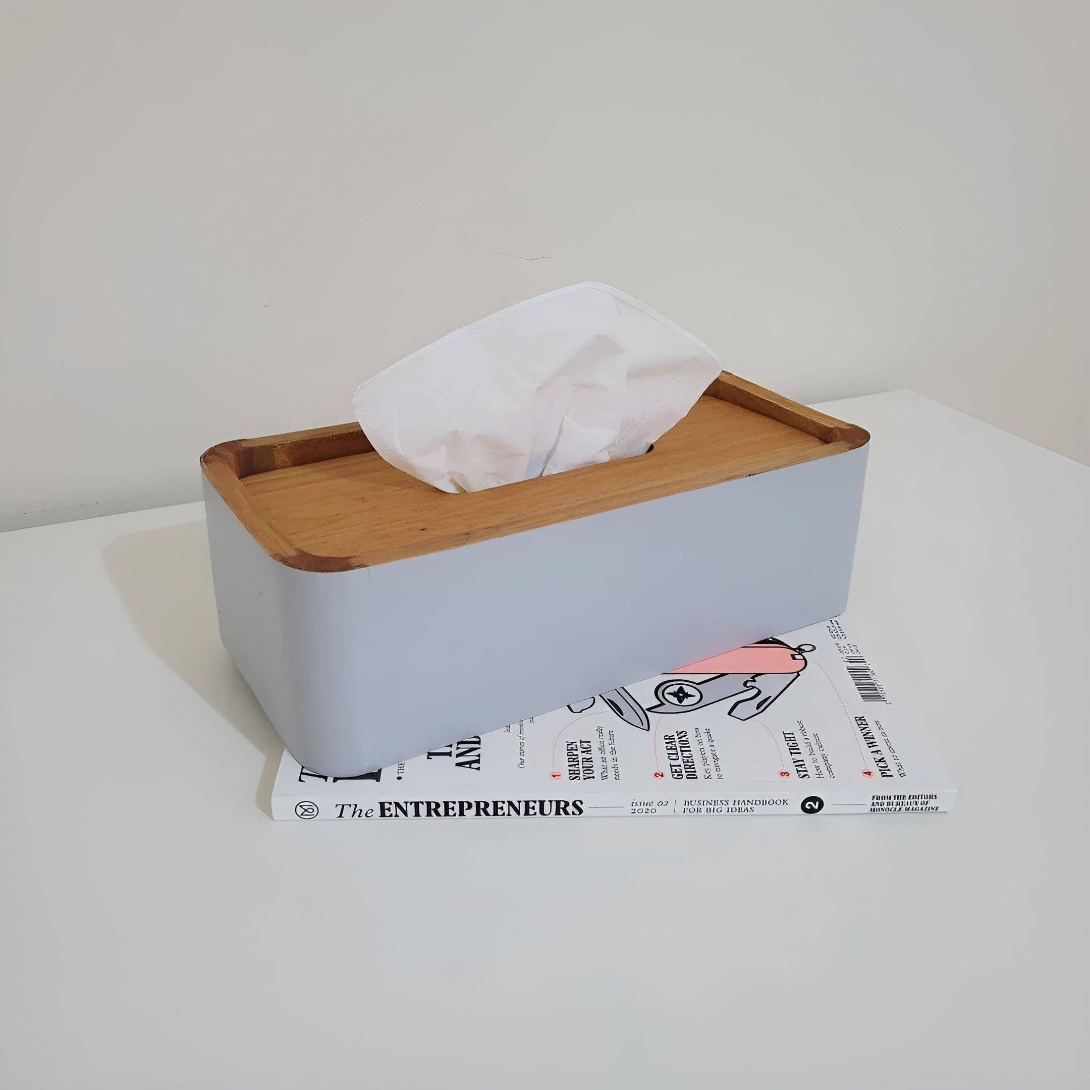 Solid Teakwood Tissue Box With Adjustable Lid, handmade in Indonesia — product view 1