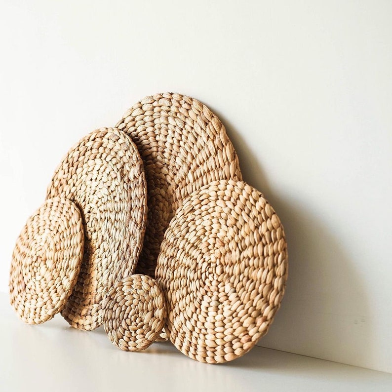 Water Hyacinth Round Placemats Straw Serving Mat Natural Etsy UK