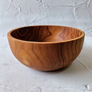 Solid Handmade Teak Wood Bowl, Decorative Table Center Bowl, Ramen Bowl, Dining Room Table Centerpieces