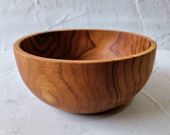 Solid Handmade Teak Wood Bowl, Decorative Table Center Bowl, Ramen Bowl, Dining Room Table Centerpieces