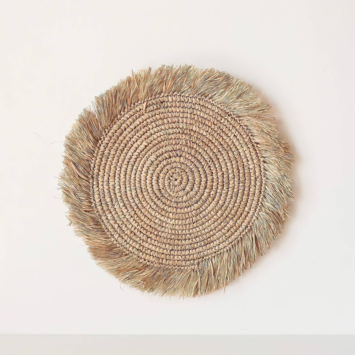 Boho Natural Round Placemats and Hanging Wall Decoration Etsy
