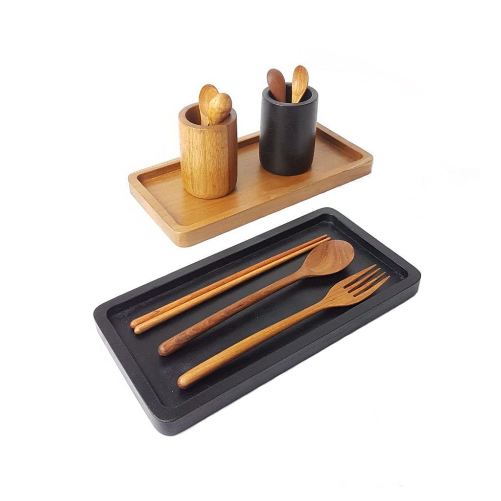 Handmade Teak Wood Mini Tray, handmade in Indonesia — product view 1