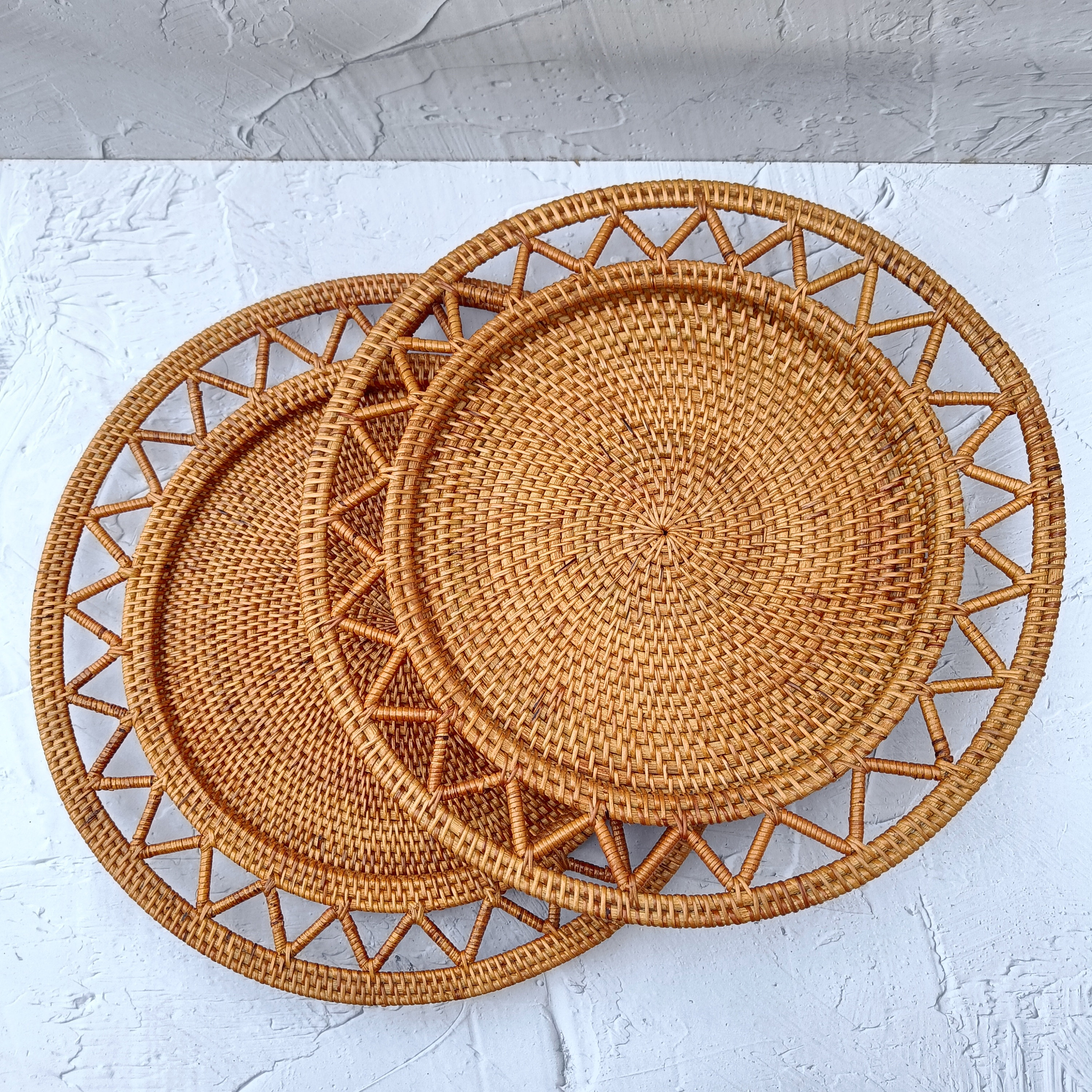 ROKA Rattan Charger Plates, handmade in Indonesia — product view 1