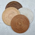 Handcrafted Round Rattan Placemats, Rattan Coaster, Straw Serving Placemats, Farmhouse Decoration, Boho Table Decor - 4 Colors Option product logo