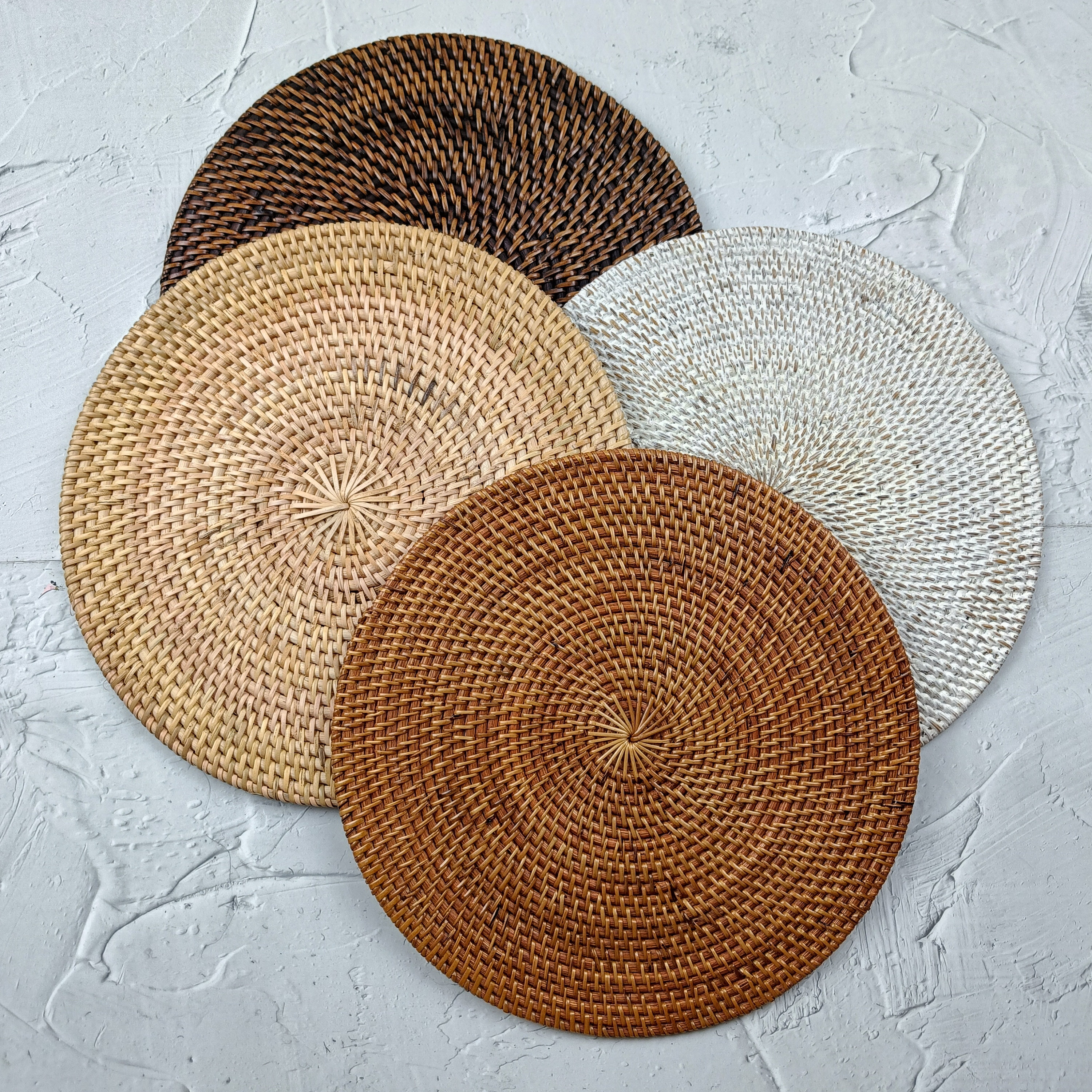 Gewebte Quasten Runde Tischsets Set Von 4, Kreis Boho Tischsets Mit