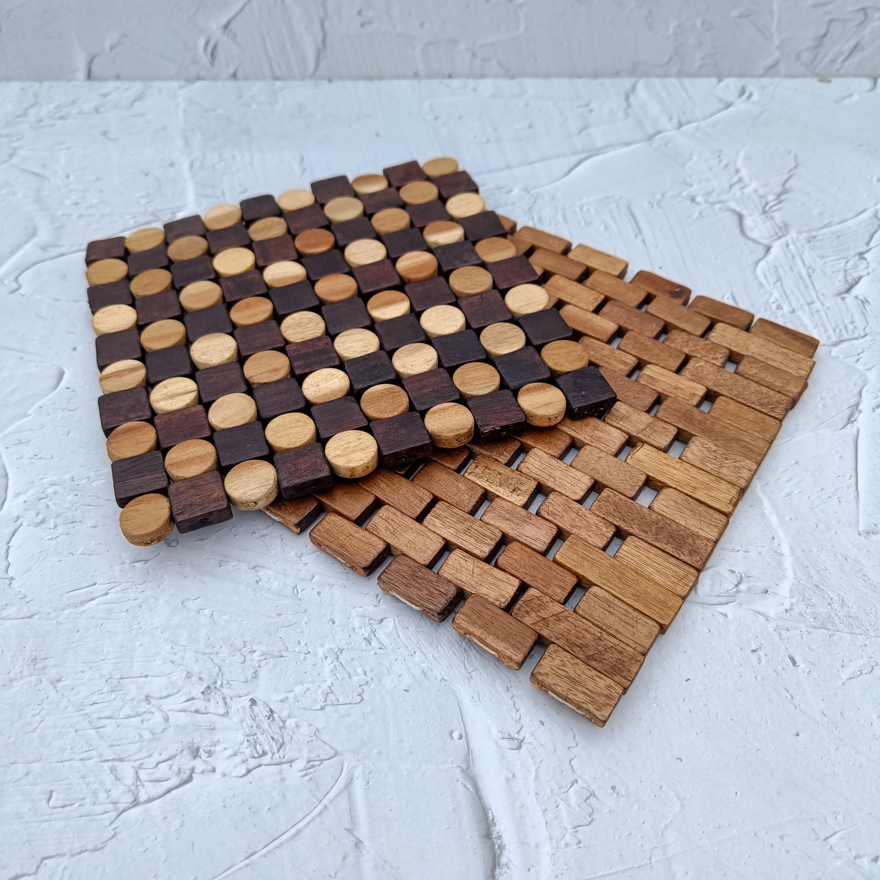 Handmade Teak Wood Placemat, handmade in Indonesia — product view 1