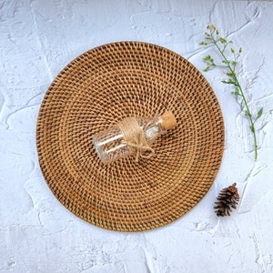 Handcrafted Round Rattan Placemats, Rattan Coaster, Straw Serving Placemats, Farmhouse Decoration, Boho Table Decor image 4