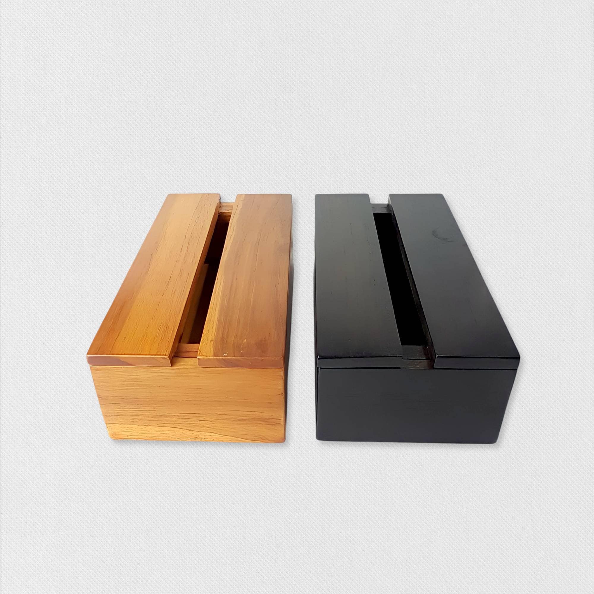 Kana Wooden Tissue Box, handmade in Indonesia — product view 1