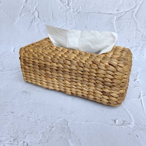 Handwoven Water Hyacinth Rectangular Tissue Box