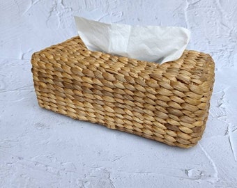 Handwoven Water Hyacinth Rectangular Tissue Box
