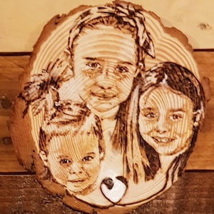 Custom Pyrography Portraits for client