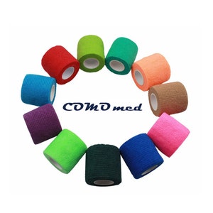 COMOmed Self Adherent Cohesive Bandage 2&quot;x5 Yards First Aid Bandage Stretch Sport Athletic Wrap Vet Tape for Wrist Ankle Sprain and Swelling