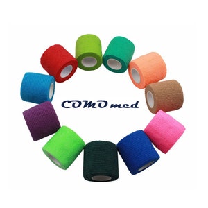 COMOmed Self Adherent Cohesive Bandage 2"x5 Yards First Aid Bandage Stretch Sport Athletic Wrap Vet Tape for Wrist Ankle Sprain and Swelling