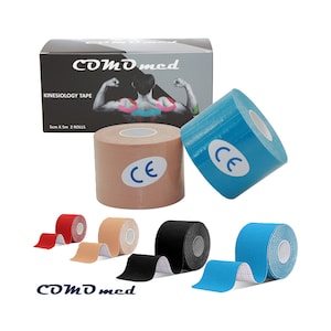 COMOmed Kinesiology Tape: Water Resistant, Latex Free - Black