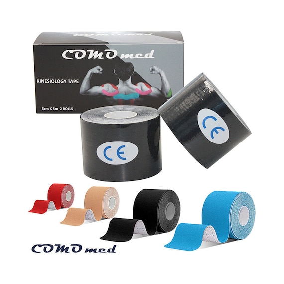Black Kinesiology Sports Tape: Water Resistant, Latex Free (2 in x 16.5 ft)