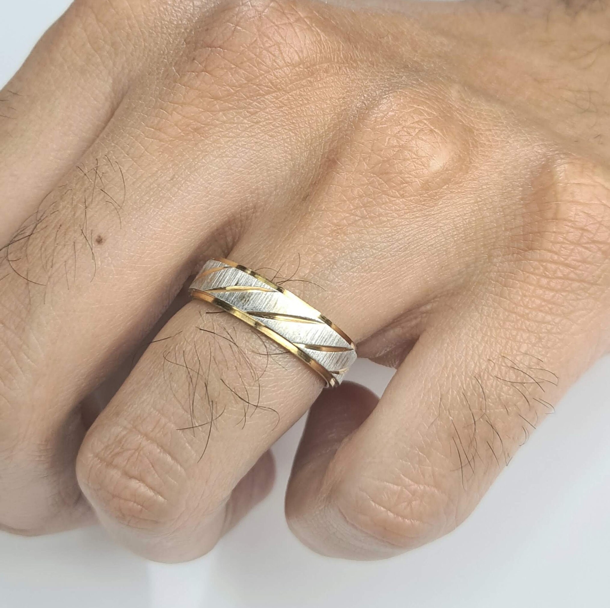 OFFER - Pack of 2 Stainless Steel Wedding Rings in Two Colours 