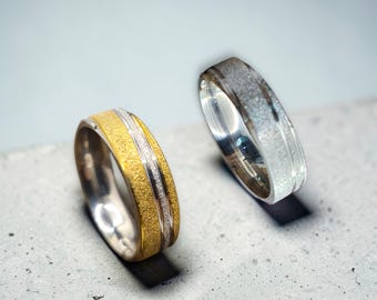 6mm steel alliance ring. with sandblasted design. Customizable with FREE ENGRAVING. for men and women.