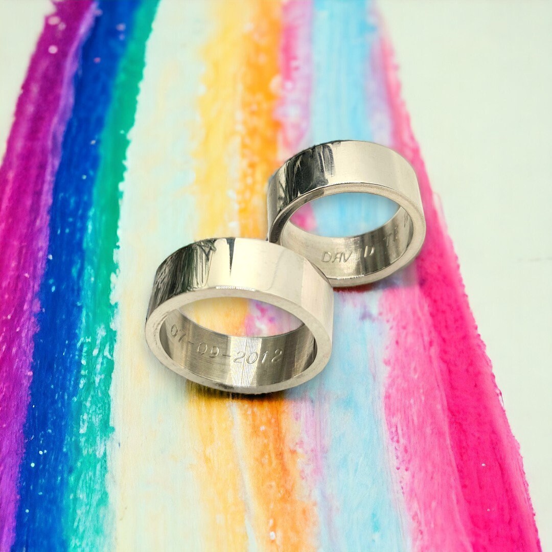 OFFER - Pack of 2 8mm Stainless Steel Wedding Rings. Width